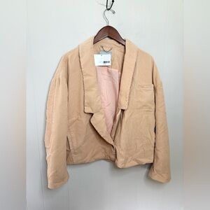 Rachel Comey corduroy cotton lined relaxed fit boxy blazer tan size XL